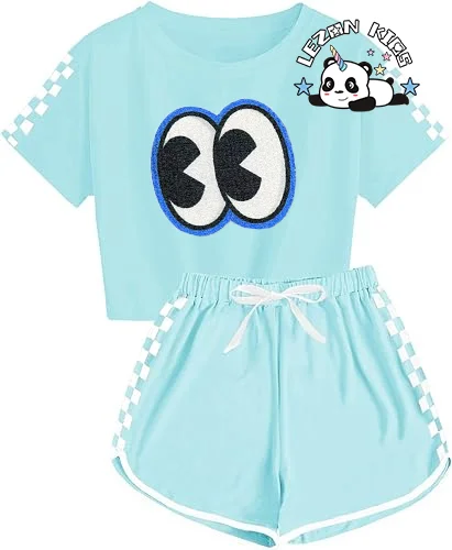 LEZONKIDS - Wholesale Customization Short T-shirt and Shorts Girls Clothing Sets Cute 2 Pcs Girl Clothing Set